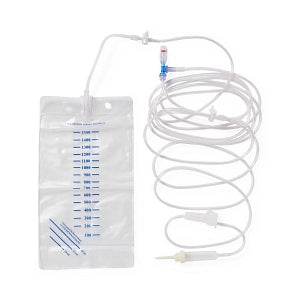 Medline Closed System Fluid Management Kits, Male Fitting - Fluid Management Kit with 2 Lines: Clear Line for Waste Bag, In-Line Stopcock, Clear Filtered Drip Chamber, Inline-Stopcock, Male Fitting - DYNJWBDCSCRA