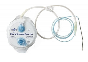 Medline 400cc PVC Evacuator Kits - Perforated Round PVC Wound Drain Kit with Trocar, 400 cc Evacuator, Y Connector and 7 Fr, 3/32" Mid-Perforated Drain - DYNJWE401