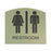 8" x 8" Dark Grey on Alfalfa Plaque with Arched Top Restroom