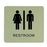 8" x 8" Dark Grey on Alfalfa Plaque with Rounded Corners Restroom