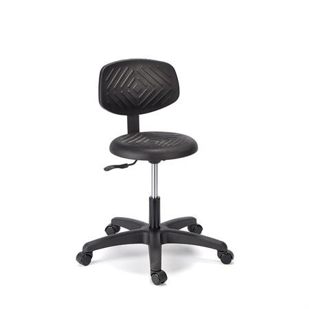 Desk Height Fusion Round Stool with Back 3 Way Mechanism DeskHeight RhinoBasic RoundStool w/Back 3-wayMechanism Black