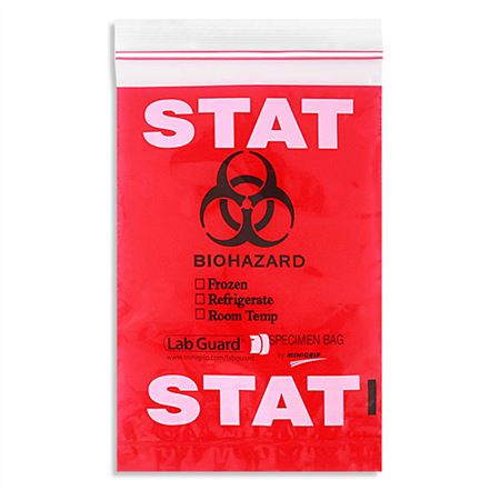 Destroyable BioHazard Symbol Triple-Wall TearZone Bags STAT Bag