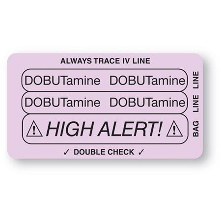 Three-Part Piggyback Labels Dobutamine