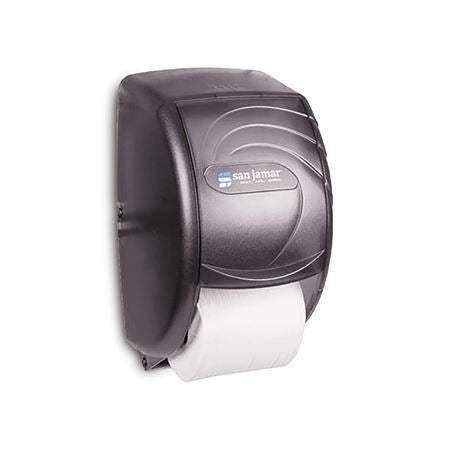 Double Standard Toilet Paper Dispenser Duett Standard Toilet Tissue Disp, Transparent Black