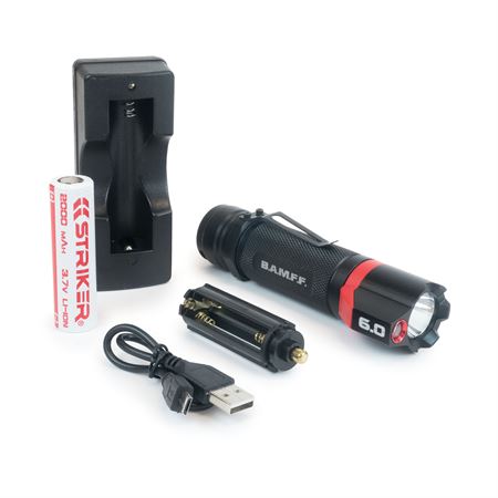 Dual LED Flashlight 600 Lumen - 6.5"W x 4"L x 1.63"H