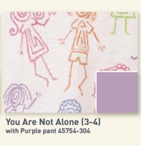 Encompass Group Pediatric PJ Pants - Pajama Pants, Pediatric, You Are Not Alone, Purple, Size 3 to Size 5 - 45754-304