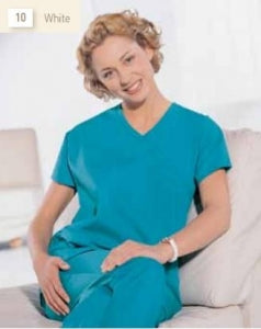 Encompass Group Synergy Women's Crossover Tunics - Synergy Women's 2-Pocket Crossover V-Neck Scrub Tunic, Misty Green, Size 2XL - 46851-122X