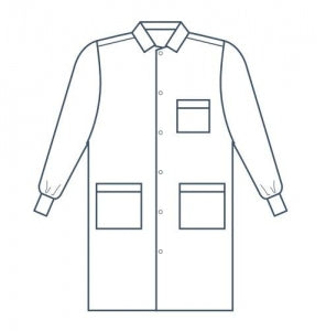 Encompass SafeGuard Fluid Resistant Lab Coats - SafeGuard Fluid-Resistant Lab Coat, Lapel Collar, White, Size XL - 46942-109