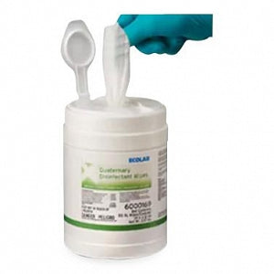 Ecolab Quaternary Disinfectant Wipes - Premoistened Disposable Surface Disinfectant Wipes, Scented, 85/Canister - 6000169