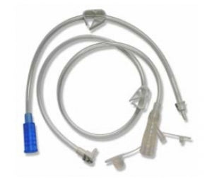 Applied Medical Technology AMT Mini Classic Compatible Extension Sets - Mini Classic Compatible Gastric Extension Set with Right Angle Connector and Y-Port Adapter, 12" - 6-1222