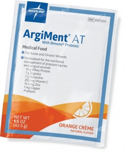 Medline ArgiMent AT Powder - ArgiMent AT Drink Mix Powder, Oragne Crème Flavor, 42.75 g Packet - NNI11220