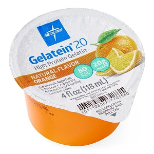 Medline Active Gelatein20 - Active Gelatein20 Gelatin, Orange, 4 oz. Cup - ENT691Z