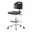 E Com Seating Newport Cleanroom Medium Bench-Height Chair - Medium Bench-Height Chair, Polyurethane, Seat Tilt, Foot Ring, Chrome Frame, Black - CLR-HPMBCH-CR-T1-A0-CF-CC-BLK