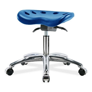 E Com Seatings Polyurethane Tractor Stools - POLY TRACT DH SO - CH BASE, CSTRS, BLUE - PTDHSO-CR-CC-BLU