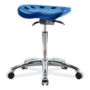 E Com Seatings Polyurethane Tractor Stools - POLY TRACT MB SO - CH BASE, CSTRS, BLUE - PTMBSO-CR-NF-CC-BLU