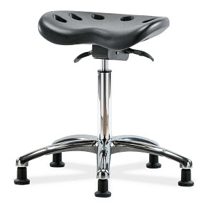 E Com Seatings Polyurethane Tractor Stools - POLY TRACT MB SO - CH BASE, GLDS, BLK - PTMBSO-CR-NF-RG-BLK