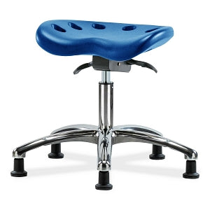 E Com Seatings Polyurethane Tractor Stools - POLY TRACT DH SO - CH BASE, GLDS, BLUE - PTDHSO-CR-RG-BLU