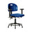 E Com Seating Newport Industrial Desk-Height Chairs - Newport Desk-Height Chair, Polyurethane, Round Base, Adjustable Arms, Glides, Blue - HPDHCH-RT-T0-A1-RG-BLU