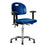 E Com Seating Newport Industrial Medium Bench-Height Chairs - Newport Medium Bench-Height Chair, Polyurethane, Adjustable Arms, Glides, Blue - HPMBCH-CR-T0-A1-NF-RG-BLU