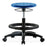 E Com Seating Huron Medium Bench-Height Stools - Huron Medium Bench Height Stool, Polyurethane, Black Frame, Casters, Blue - IPMBSO-RG-BF-RC-BLU