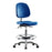 E Com Seating Class 10 High-Height Bench Chairs - Class 10 High Bench-Height Chair, Polyurethane, Medium Back, Foot Ring, Casters, Blue - CLR-PHBCH-MB-CR-CF-CC-BLU