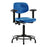 E Com Seating Polyurethane Medium Bench-Height Chairs - Medium Bench-Height Chair, Polyurethane, Round Base, Seat Tilt, Arms, Glides, Blue - PMBCH-RT-T1-A1-RG-BLU