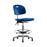 E Com Seatin, Inc. Newport Class 100 Clean Room Industrial Desk-Height Chairs - Newport Class 100 Cleanroom High-Height Chair, Polyurethane, Seat Tilt, Chrome Foot Ring, Glides, Blue - CLR-HPHBCH-CR-T1-A0-CF-RG-BLU