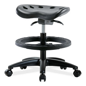 E Com Seatings Polyurethane Tractor Stools - POLY TRACT MB SO - FT RING, CSTRS, BLK - PTMBSO-RG-BF-RC-BLK