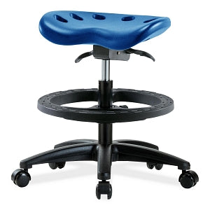 E Com Seatings Polyurethane Tractor Stools - POLY TRACT MB SO - FT RING, CSTRS, BLUE - PTMBSO-RG-BF-RC-BLU