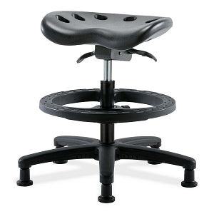 E Com Seatings Polyurethane Tractor Stools - POLY TRACT MB SO - FT RING, GLDS, BLK - PTMBSO-RG-BF-RG-BLK