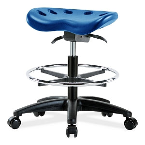 E Com Seatings Polyurethane Tractor Stools - POLY TRACT MB SO - FT RING, CSTRS, BLUE - PTMBSO-RG-CF-RC-BLU