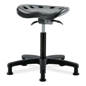 E Com Seatings Polyurethane Tractor Stools - POLY TRACT MB SO - BLK BASE, GLDS, BLK - PTMBSO-RG-NF-RG-BLK