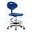 E Com Seating Erie Medium Bench-Height Chairs - Erie Medium Bench-Height Chair, Polyurethane, Chrome Foot Ring, Chrome Casters, Chrome Frame, Blue - TPMBCH-CR-A0-CF-CC-BLU