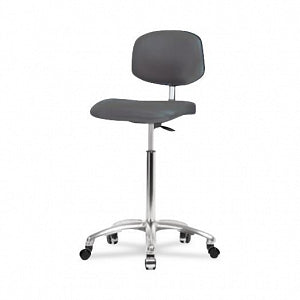 Eo2 Concepts Class 10 Cleanroom Medium Bench-Height Chairs - Class 10 Cleanroom Chair, Medium Bench-Height, Vinyl, No Foot Ring, Casters, 20.5" to 28.5", Charcoal - CLR-VMBCH-CR-NF-CC-8605