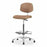 Eo2 Concepts Class 10 Cleanroom Medium Bench-Height Chairs - Class 10 Cleanroom Chair, Medium Bench-Height, Vinyl, Chrome Foot Ring, Glides, 20.5" to 28.5", Taupe - CLR-VMBCH-CR-CF-RG-8584