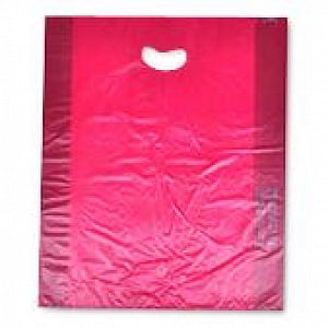 Elkay Plastics HDPE Merchandise Bags with Die-Cut Handles - BAG, HDPE, BURGUNDY, W/CUT HND, 12X3X18 - CH18BY