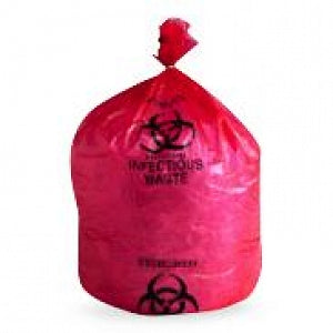 Elkay High-Density Infectious Liner - BAG, RED, BIOHAZD, HDPE, 15 GL, 24X30 - HD15RE