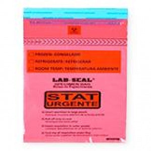 Elkay Plastics Lab Seal Tamper-Evident Specimen Bags - Lab Loc Tamper-Evident Specimen Bag with Removable Biohazard Symbol, 3-Wall Construction, 6" x 10", STAT-Printed, Red Tint - LABA610RST