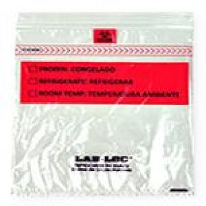 Elkay Plastics Lab Loc Biohazard Specimen Bags - Lab Loc Resealable Specimen Bag with Removable Biohazard Symbol, 3-Wall Construction, 6" x 9", Clear - LABZ69BBX