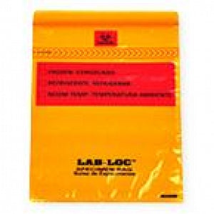 Elkay Plastics Lab Loc Biohazard Specimen Bags - Lab Loc Resealable Specimen Bag with Removable Biohazard Symbol, 3-Wall Construction, 6" x 9", Orange - LABZ69OR