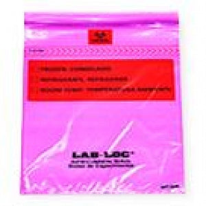 Elkay Plastics Lab Loc Biohazard Specimen Bags - Lab Loc Resealable Specimen Bag with Removable Biohazard Symbol, 3-Wall Construction, 6" x 9", Purple - LABZ69PU