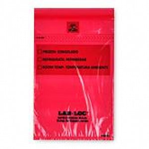 Elkay Plastics Lab Loc Biohazard Specimen Bags - Lab Loc Resealable Specimen Bag with Removable Biohazard Symbol, 3-Wall Construction, 6" x 9", Opaque Red - LABZ69RE