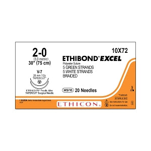 Ethicon Ethibond-Excel Sutures - SUTURE, ETHIBND-EX / WHT, 2/0, 10-30, V-7, VA - 10X72