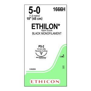 Ethicon Nonabsorbable Suture - SUTURE, PLIABILIZED, MONO5/0, 18, PS-2, VA - 1666H