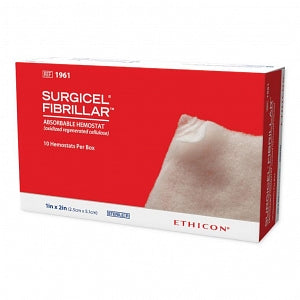 Ethicon Surgicel Absorbable Hemostat - HEMOSTAT, ABSORB, SURGICEL FIBRILLA, 1X2, VA - 1961