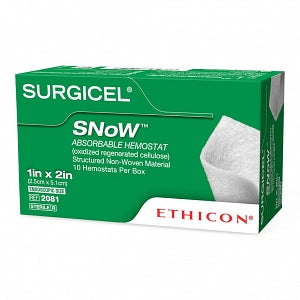 Ethicon Surgicel SNoW Hemostats - HEMOSTAT, SURGICEL, ABSORBABLE, 1"X2", VA - 2081