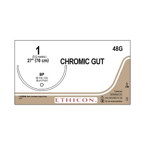 Ethicon Surgical Chromic Gut Sutures - SUTURE, 1 27 CHROMIC GUT, BP, VA - 48G