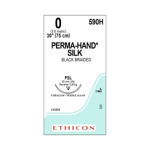 Ethicon Perma-Hand Black Silk Sutures - SUTURE, PERMA-HAND, BLACK, 0, 30, PSL, VA - 590H