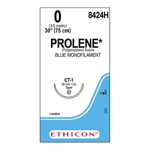 Ethicon Prolene Blue Needled Sutures - SUTURE, PROLENE, MONO, BLUE, 0, 30, CT-1, VA - 8424H