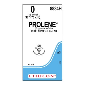 Ethicon Prolene Blue Needled Sutures - SUTURE, PROLENE, MONO, BLUE, 0, 30, SH, VA - 8834H